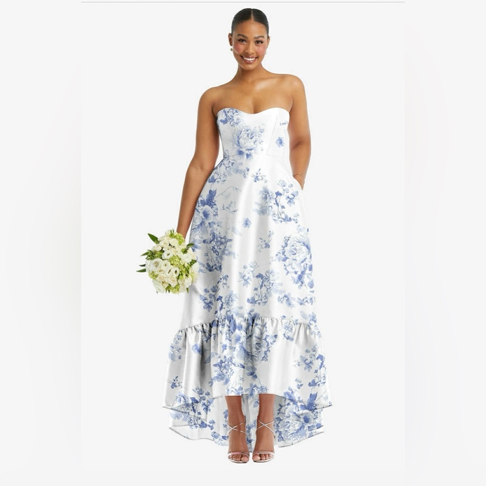 Stunning blue & white floral dress! Perfect condition. Fits like a size 16.